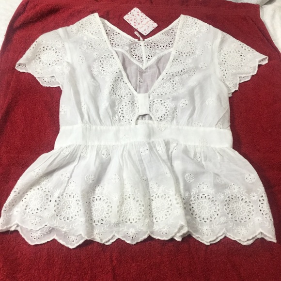 Free People Tops - Free People Ivory Eyelet Camisole Top